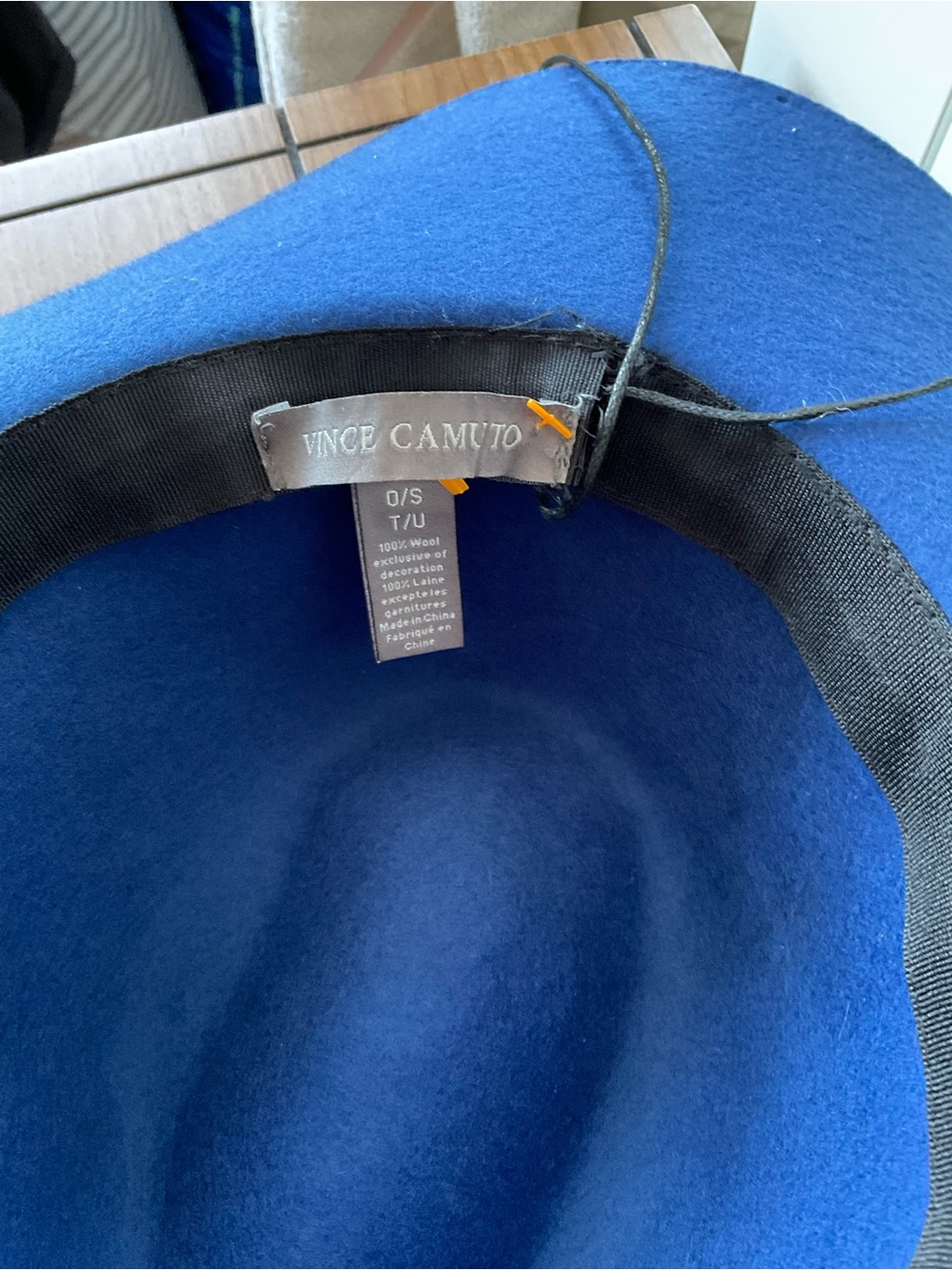 Vince Camuto Blue Wide Brim Wool Fedora Hat One Size - Picture 3 of 5